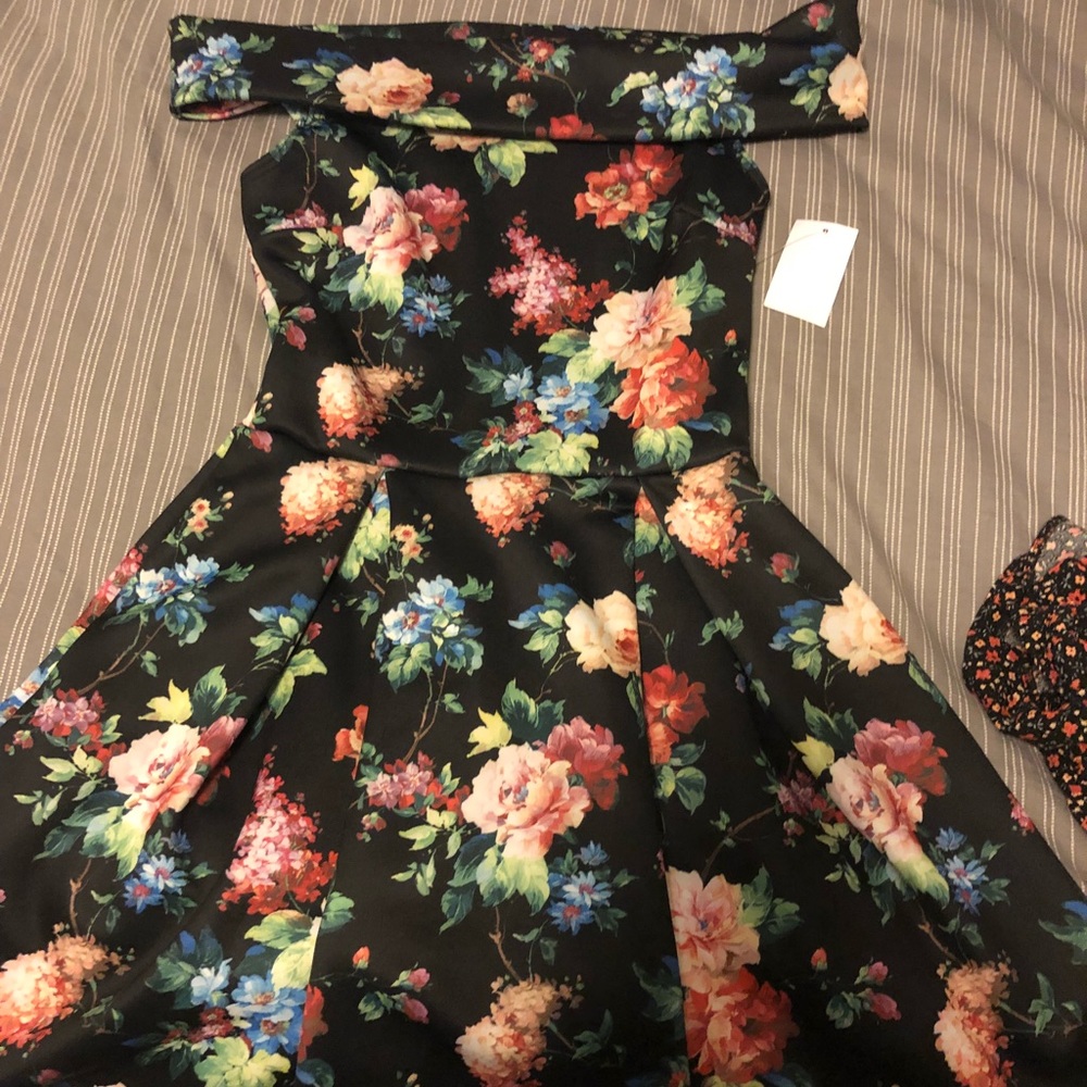 Off the shoulder, old fashioned style dress
